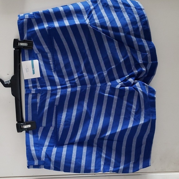 Old Navy Blue Striped 100% Cotton Shorts Size 16 - Picture 2 of 11